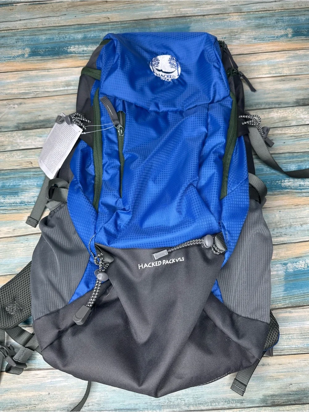 V1.3 Men's Blue and Gray Hiking Backpack